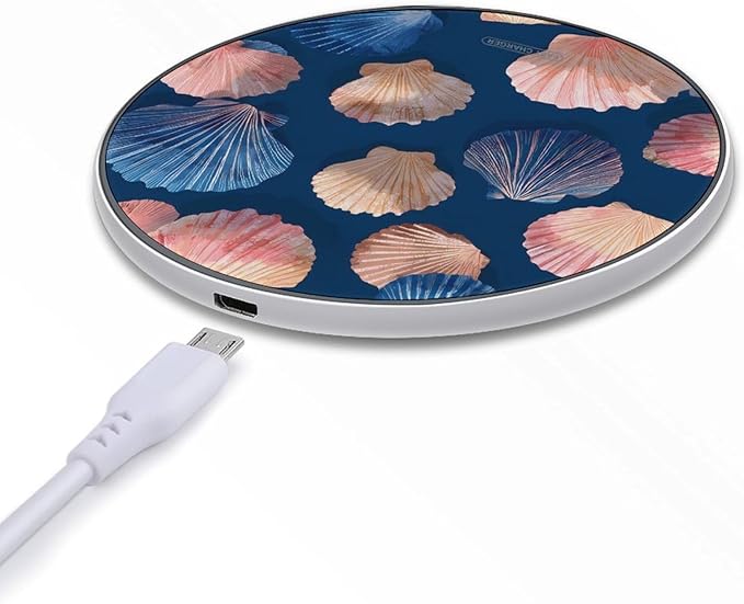 Seashells Scallops Phone Charger Magnetic Charging Pad Anti-Slip with USB Cable