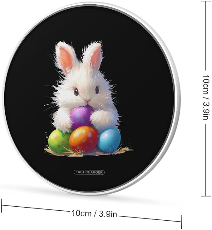 Bunny Easter Bunny Wireless Charger Anti-Slip Wireless Charging Pad Slim Charger Mat for Men Women