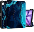 DONGKE for iPad Air 11 Inch Case M4 2026 / M3 2025 / M2 2024 &amp iPad Air 5th 2022 / 4th Gen 2020 10.9 Inch Ultra Thin Soft TPU Back Cover with Pencil Holder Support Auto Wake/Sleep Blue Marble