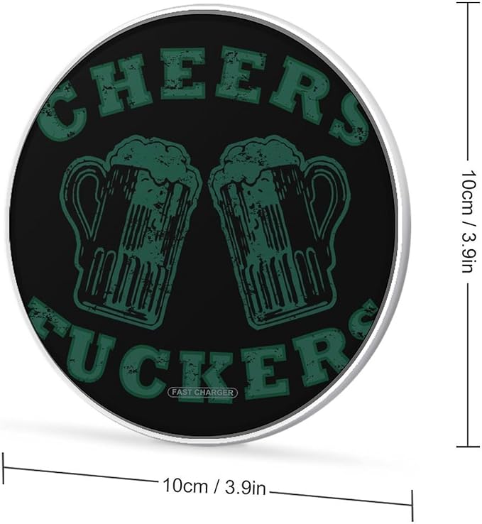 Cheers Fuckers St Day Partick Phone Charger Magnetic Charging Pad Anti-Slip with USB Cable