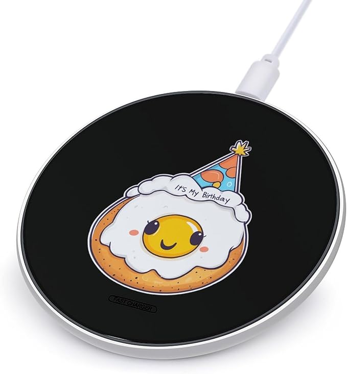 Egg It's My Birthday Wireless Charger Anti-Slip Wireless Charging Pad Slim Charger Mat for Men Women