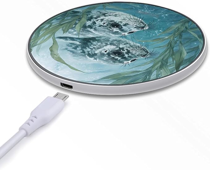 Leopard Seal Swimming Phone Charger Magnetic Charging Pad Anti-Slip with USB Cable