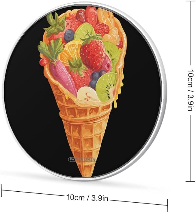 Egg Waffle Berry Kiwi Phone Charger Magnetic Charging Pad Anti-Slip with USB Cable
