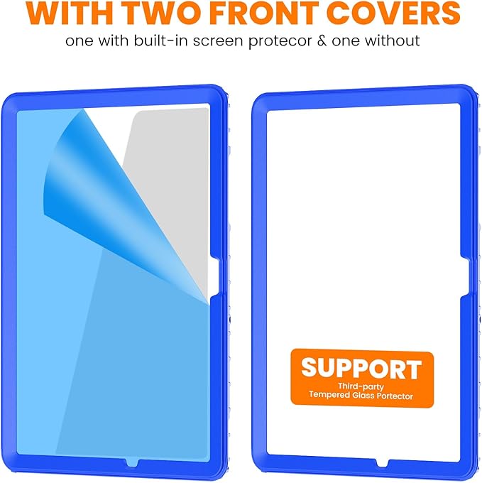 Case for Samsung Galaxy Tab A11 Plus/A9 Plus Galaxy Tab A11+/A9+ 11 Inch 2025/2023 with Screen Protector 360 Rotating Hand Strap&ampStand Shoulder Strap Pencil Holder Blue