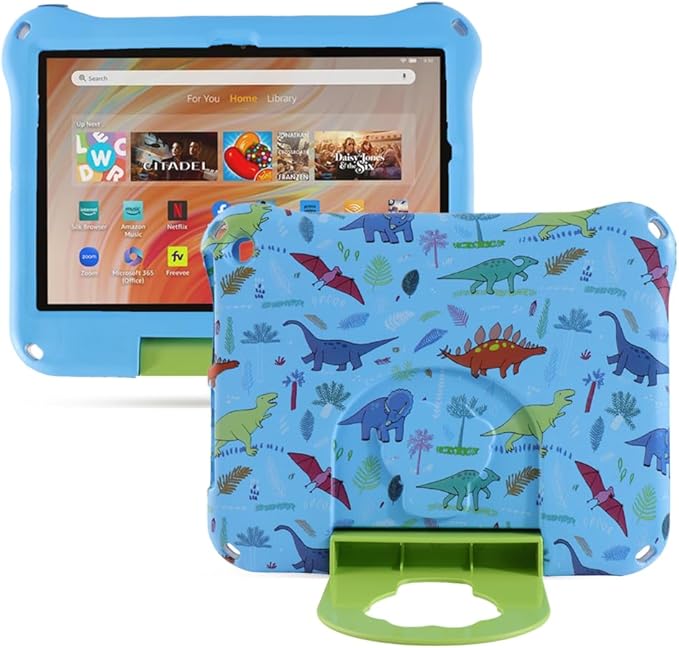 Kindle Fire HD 10 Tablet Case for Kids Boy GirlDinosaur Fire HD 10 Plus Light EVA Foam Shockproof Kids Case with Stand Handle Kid-Proof for Fire HD 10 10.1 11th 13th Gen 2021 2023 Kid