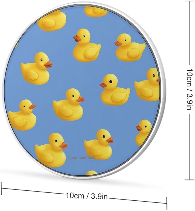 Cartoon Rubber Duck Fast Portable Charger 10W Funny Graphic Phone Charging Pad with USB Cable
