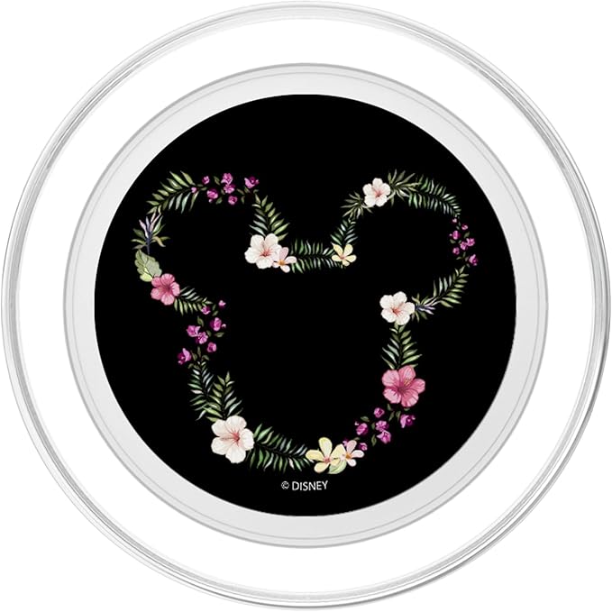 Disney Mickey &amp Friends Mickey Hawaiian Floral Outline Ears PopSockets PopGrip for MagSafe