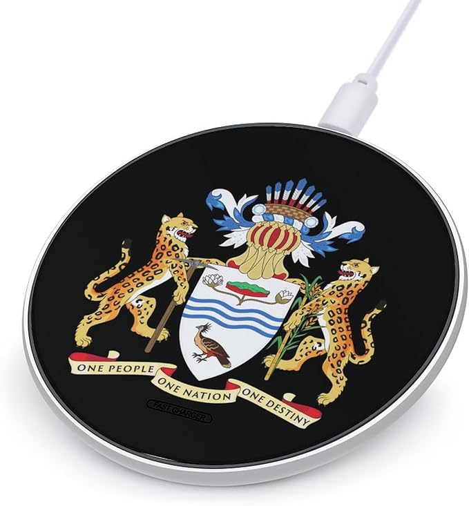 Coat of Arms of Guyana Fast Portable Charger 10W Funny Graphic Phone Charging Pad with USB Cable