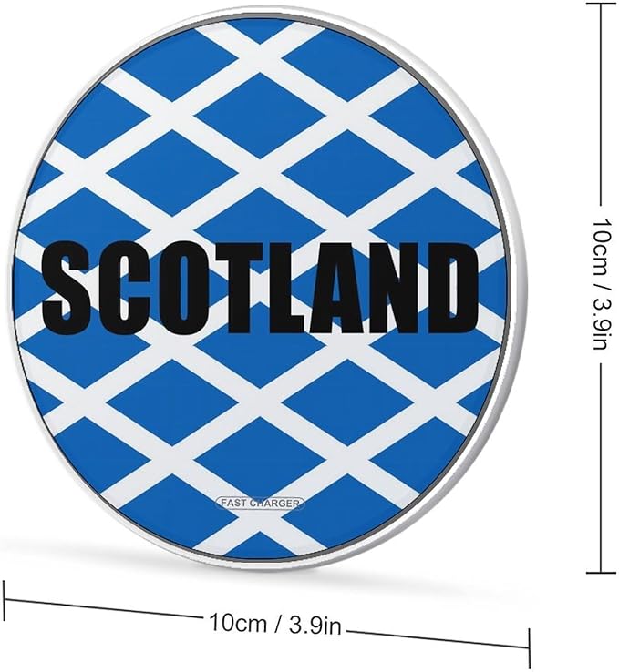 Stitched Scottish Flag Fast Portable Charger 10W Funny Graphic Phone Charging Pad with USB Cable