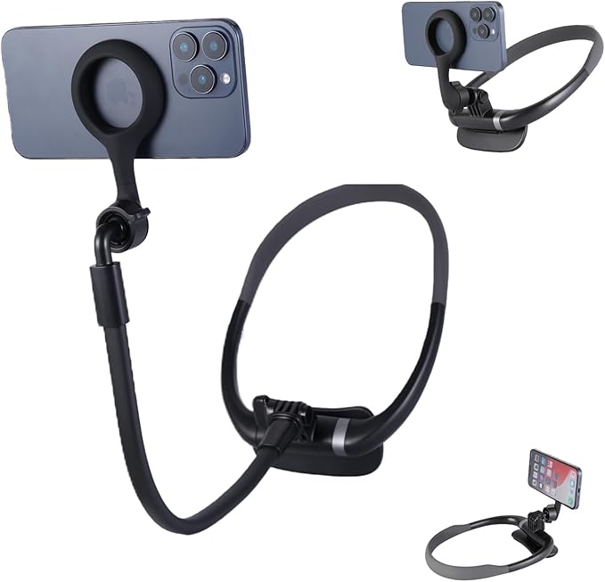 Cell Phone StandMagnetic Neck Phone Holder Flexible Gooseneck 360° Rotation Adjustable Phone Holder Universal Multi-Functional Phone Standfor Cooking/Indoor