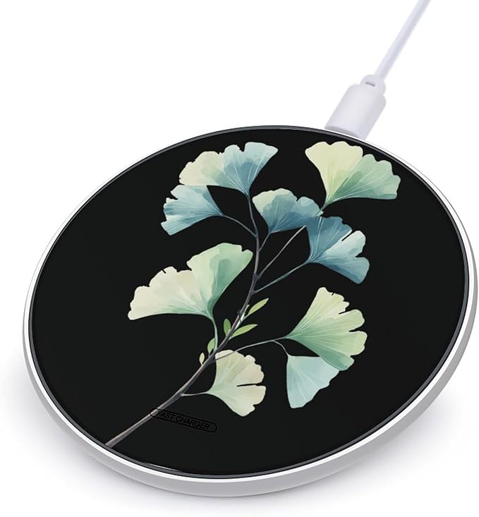 Ginkgo Leaves Phone Charger Magnetic Charging Pad Anti-Slip with USB Cable