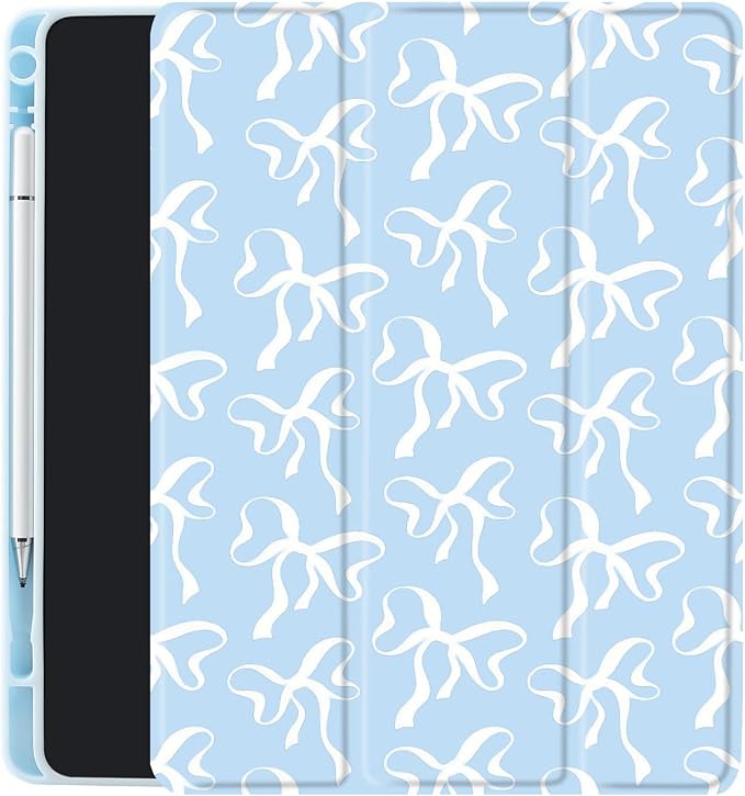 Blue white bow 029
