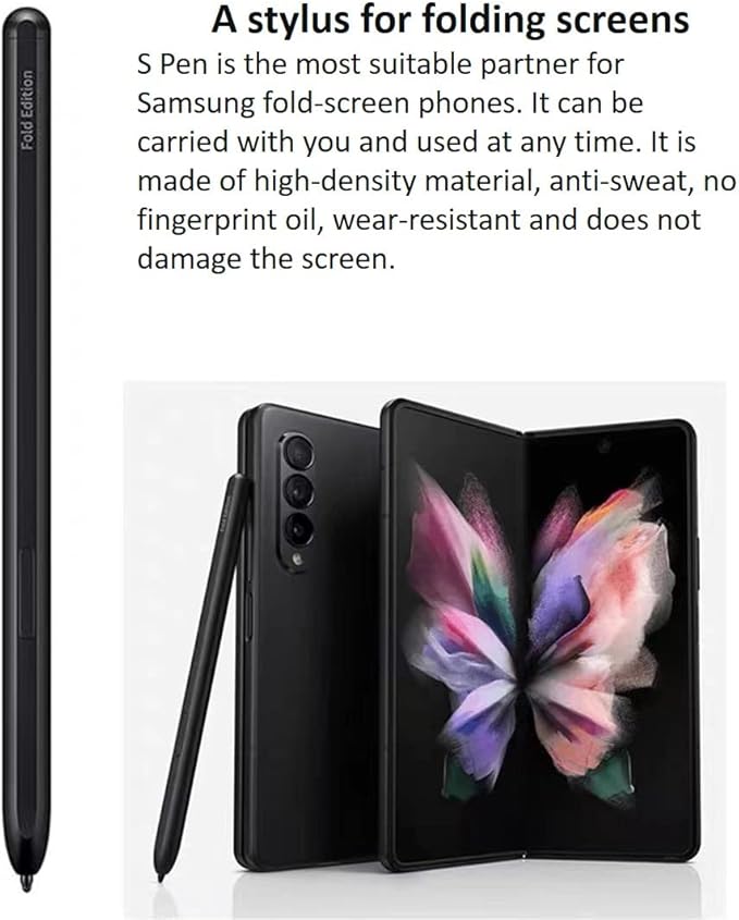 S Pen Fold Edition Stylus PenGalazy Z Fold 6/5 S Pen Replacement for Samsung Galaxy Z Fold 6/Fold5/ Fold 4/Fold 3 +Tips/Nibs (Pen+Case).