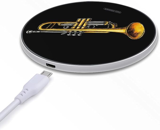 Trumpet Mnusic Instrument Fast Portable Charger 10W Funny Graphic Phone Charging Pad with USB Cable