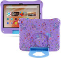 Kindle Fire HD 8 Tablet Case for Kids Boy GirlCute Unicorn Fire HD 8 10th 12th Gen 2020 2022 2024 Light EVA Foam Shockproof Kid-Proof Kid-Friendly Case with Stand Handle Kids Gift (Purple)