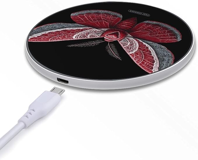 Luna Moth Valentine's Day Phone Charger Magnetic Charging Pad Anti-Slip with USB Cable