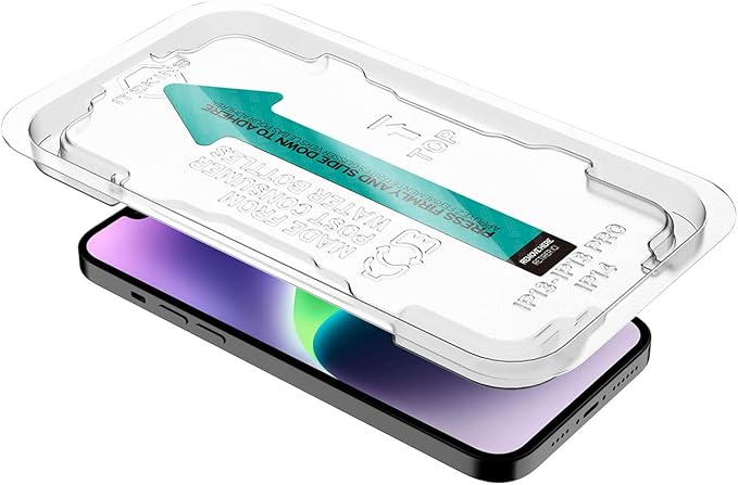 ITSKINS Hybrid // Glass Cell Phone Screen Protector with Eco-Friendly Alignment Tool Tempered Glass Screen Protector Easy Installation Scratch Resistant and Bubble Free - iPhone 14