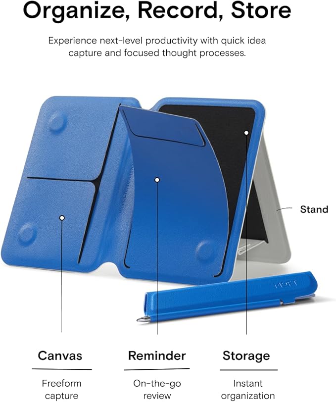 MOFT Action Inspiration MagSafe Phone Stand Magnetic Notepad Stand Compatible with iPhone 16 Series and Other Phones with Two Types of Notepad and Magnetic Invisible Pen Misty Cove + Sapphire
