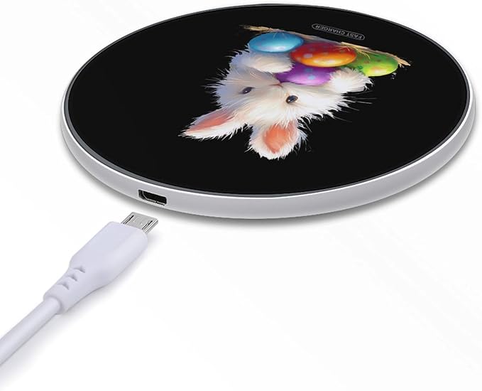 Bunny Easter Bunny Wireless Charger Anti-Slip Wireless Charging Pad Slim Charger Mat for Men Women
