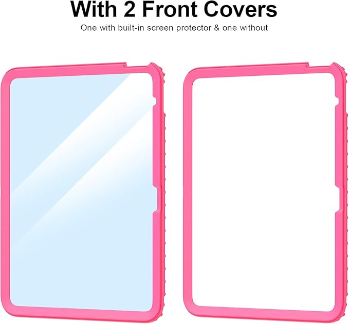 SEYMAC stock Case for iPad (A16) 11th/10th Generation 11''/10.9'' 2025/2022 with Built-in Screen Protector Shoulder Strap Built-in Kickstand Rugged Full Body Shockproof Protective Case Pink