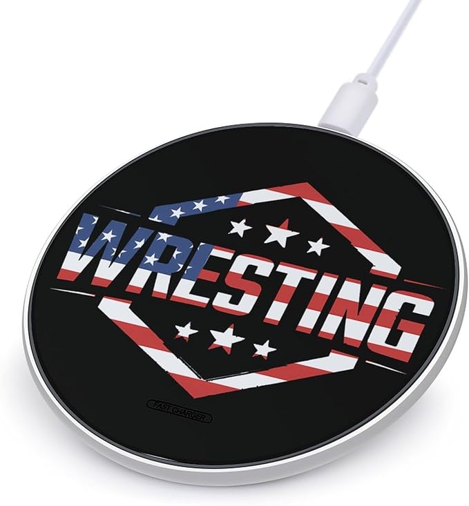 U.S.A. Flag Wrestling Phone Charger Magnetic Charging Pad Anti-Slip with USB Cable