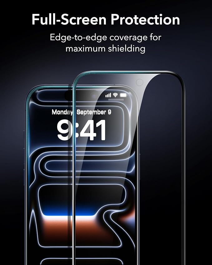 ESR 3 Pack 9H+ Glass for iPhone 17 Pro Max Privacy Screen Protector [Military Grade Shatterproof &amp Highly Durable] Armorite Anti-spy Tempered Glass with UltraFit Tray