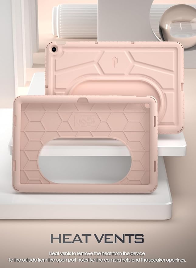 Poetic TurtleSkin Series for Google Pixel Tablet Case 11 inch (2023) Heavy Duty Shockproof Rugged Kids Friendly Drop Protection Silicone Cover Case Rose