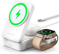 Lamicall Foldable 3 in 1 Wireless Charging Station for Apple MagSafe - [Upgraded Cooling &amp Reliability] Compact Travel Magnetic Charger Stand for iPhone 17 16 15 14 13 Pro Max AirPods Apple Watc