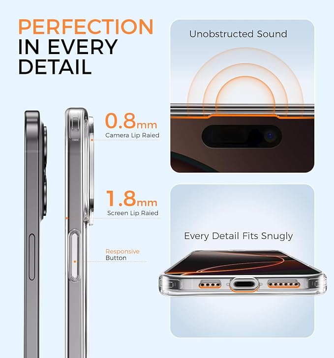 MAGIC JOHN 360° Rotatable Magnetic Invisible Stand for iPhone 16 Plus Case [Camera Control Button] [Compatible with MagSafe] 16FT Shockproof for iPhone 16 Plus Case 6.7'' with Kickstand Clear