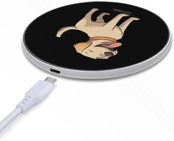Labrador Dog Tongue Out Fast Portable Charger 10W Funny Graphic Phone Charging Pad with USB Cable