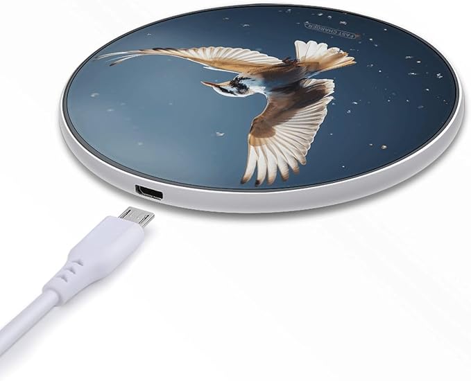Bird Migration Wireless Charger Fast Wireless Charging Pad with USB Cable 10W Anti-Slip Magnetic Wireless Charger Portable Slim Charger Puck Travel Charging Station