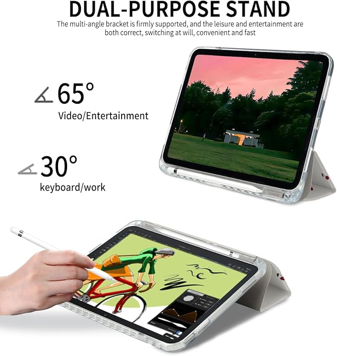 Fycyko Trifold Stand Case for iPad 10.2 InchiPad 9th/8th/7th Generation 2021/2020/2019 Aesthetic Small Cherry Patterm with Pencil Holder Shockproof Protective CoverSmall Cherry