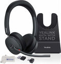 BH74 Yealink Headset Bluetooth Wireless with Headphone Charging Stand Compatible with Teams Zoom Webex Meet Video Calls Acoustic Shield Mic &amp Hybrid ANC Long Battery Ideal for Office &amp