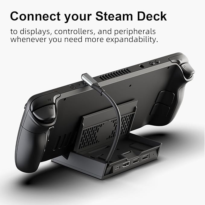 Skull &amp Co. x Savage Raven SteamDock PRO: A Compact and Portable Dock with Detachable USB Hub HDMI TV Adapter for Steam Deck ROG Ally &amp Other Devices (for Switch OLED Smartphone Laptop) - Bl