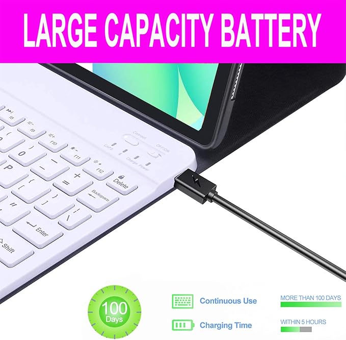 Keyboard Case for Samsung Galaxy Tab S10 FE / S10 Lite 10.9 Inch S9 FE Smart Backlit Keyboard case with Pen Holder for Tab S9 S8 S7 11 Purple
