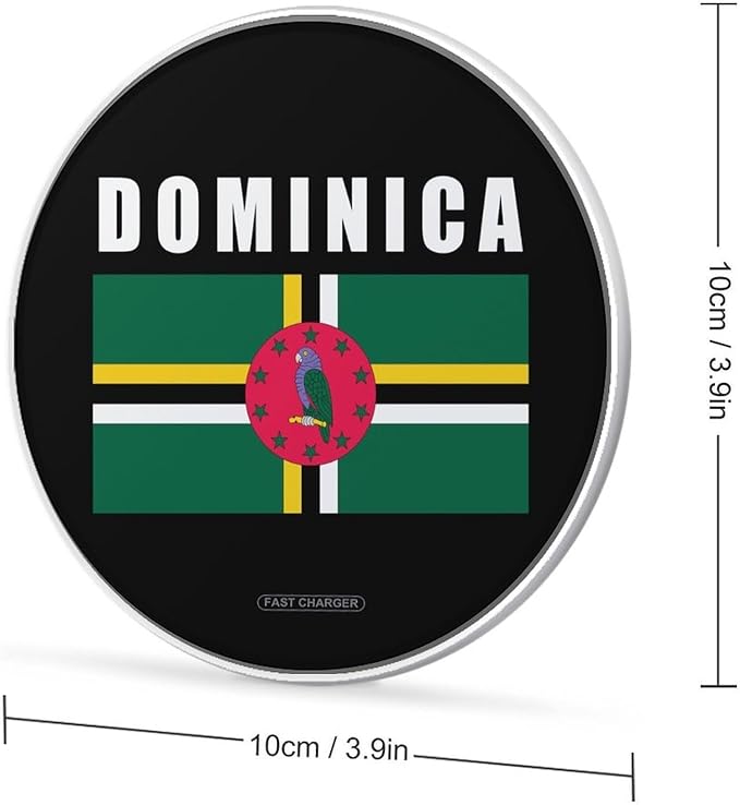Dominica Dominican Flag Logo Phone Charger Magnetic Charging Pad Anti-Slip with USB Cable
