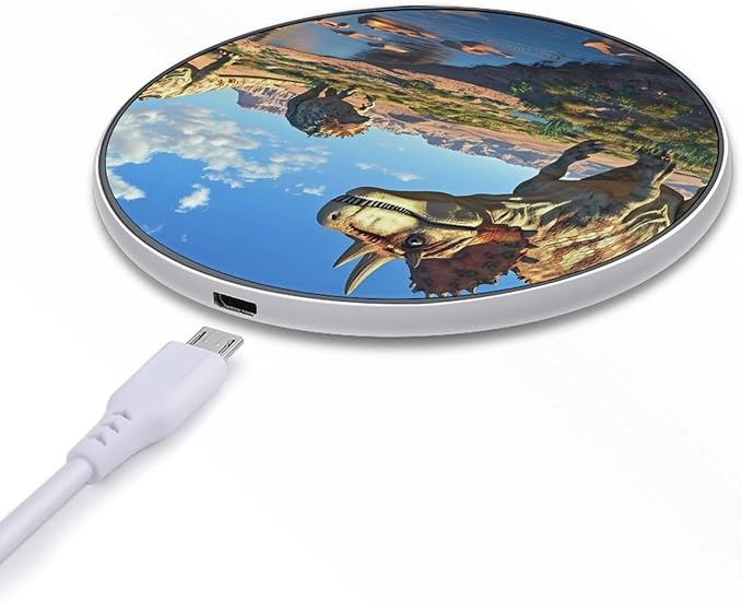Dinosaurs Wireless Charger Anti-Slip Wireless Charging Pad Slim Charger Mat for Men Women