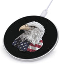 U.S.A. Flag Bald Eagle1 Fast Portable Charger 10W Funny Graphic Phone Charging Pad with USB Cable
