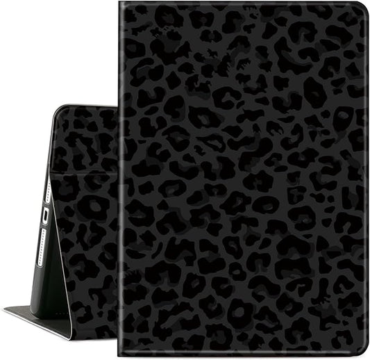 Case for Microsoft Surface Pro 11/10 / 9 13 InchPU Leather Cute Slim Folio Adjustable Stand Cover Case for Surface Pro 11th Edition AIBlack Green Leopard