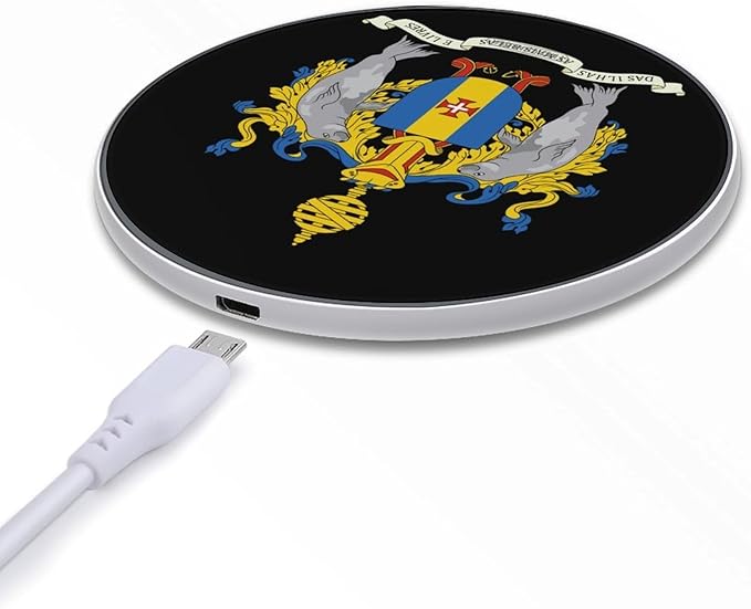 Coat of Arms of Madeira Fast Portable Charger 10W Funny Graphic Phone Charging Pad with USB Cable