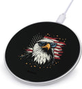 Bald Ea-gles USA Flag Wireless Charger Anti-Slip Wireless Charging Pad Slim Charger Mat for Men Women