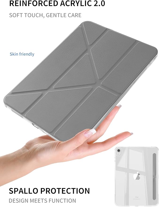for iPad (A16) 11th/10th Generation Case (2025/2022) - Magnetic Detachable Portrait/Landscape Stand Cover with Hard Shell Back5 Standing AnglesAuto Wake/Sleep Slim &amp LightDark Gray