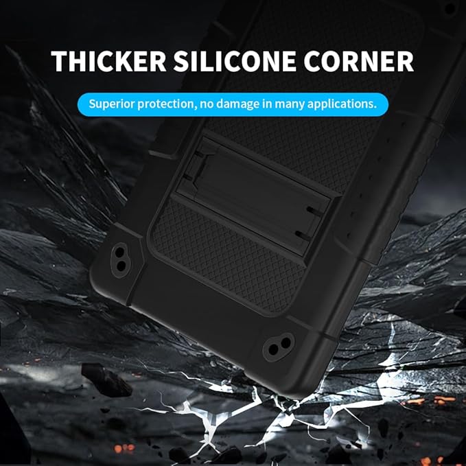 for Onn 10.1 inch Tablet Case 2024for Onn 10.1 Tablet Case Gen 4 Shockproof Rugged Kids Cover with Screen Protector Shoulder Strap for Walmart 10.1 (2024 Model:100135925)(Black+2Pcs)