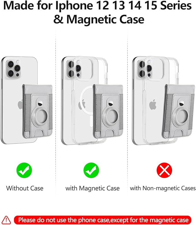 ExtreLife for Magsafe Wallet with Airtag Holder Magnetic Wallet for iPhone 17/16/15/14/13/12 Series 9-Card Holder Open ID Window Adjustable Stand RFID Blocking Grey