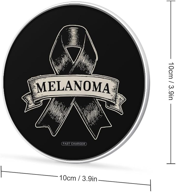 Melanoma Cancer Ribbon Fast Portable Charger 10W Funny Graphic Phone Charging Pad with USB Cable