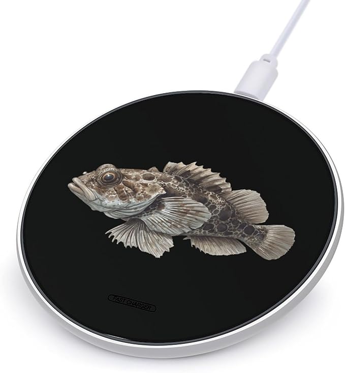 Oyster Toadfish Fast Portable Charger 10W Funny Graphic Phone Charging Pad with USB Cable