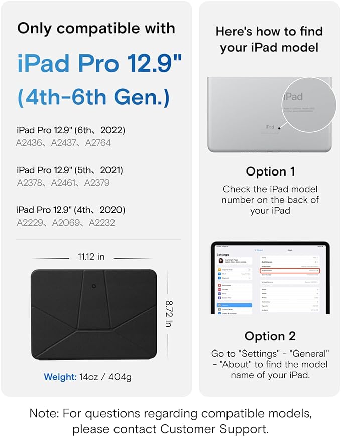 MOFT Dynamic Folio Case for iPad Pro 12.9 (6th 2022 | 5th 2021 | 4th 2020) Slim Magnetic Stand Case with 20+ Viewing Angles Auto Wake/Sleep Ultra Thin Jet Black