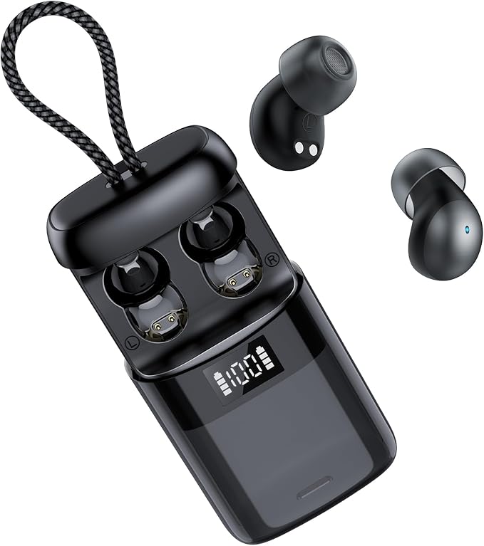 Sleep Earbuds Bluetooth 6.0 in Ear 2026 Mini Sleep Headphones with Sleep Monitor and APP Small Earplugs for Side Sleepers 48H Playtime Sleep Earphones with Sleep Mode Deep Black