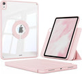 KENKE Magnetic Case for iPad A16 11th/10th Generation (11/10.9 Inch 2025/2022) with Pencil Holder Magnetic Detachable Hybrid Stand Clear Hard PC Back Shell Portrait/Landscape Angle Pink
