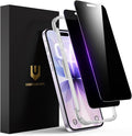 UNBREAKcable Privacy Screen Protector for iPhone 17 Full Coverage Shatterproof Tempered Glass [True 28°Anti Spy] [9H Hardness] [Easy Installation Frame] 2-Pack Private Screen for iPhone 17